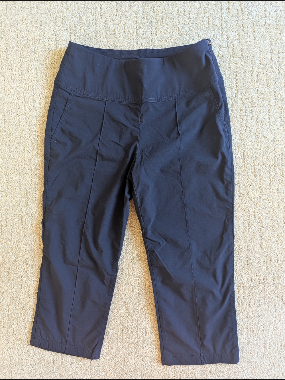 ANATOMIE Luxe Travel Capri Pants Womens S Navy Blue Cropped Stretch Lightweight